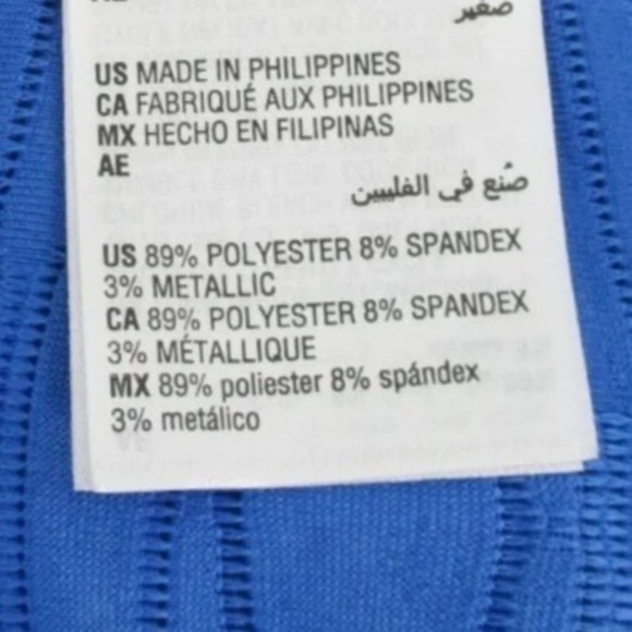 JM Collection Jacquard Metallic Top Blue Steel S - Picture 4 of 4